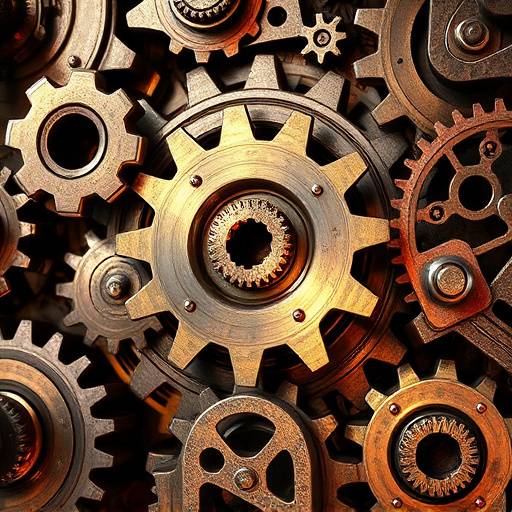 Interlocking gears symbolizing game mechanics